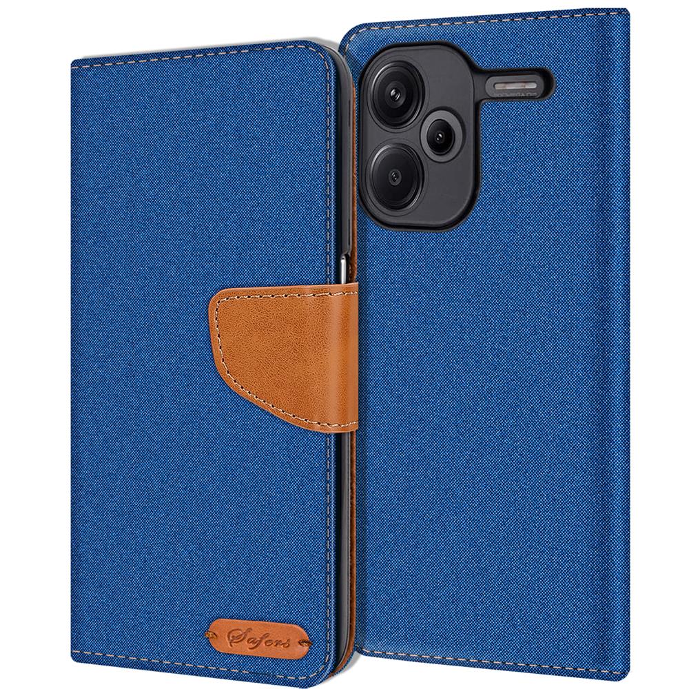 Textil Wallet für Xiaomi Redmi Note 13 Pro Plus 5G in Blau