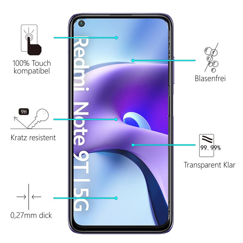 Glas 2in1 für Xiaomi Redmi Note 9T