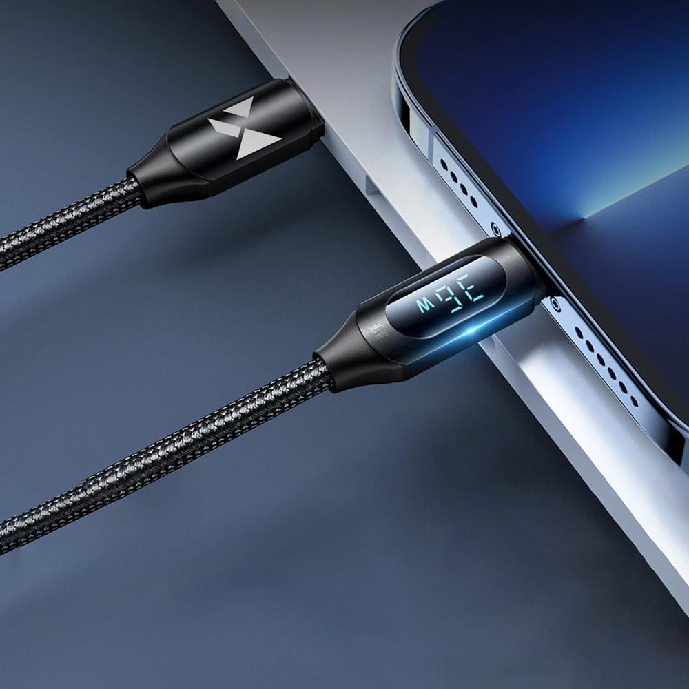 Wozinsky Display Ladekabel Type C / Lightning 1M in Schwarz