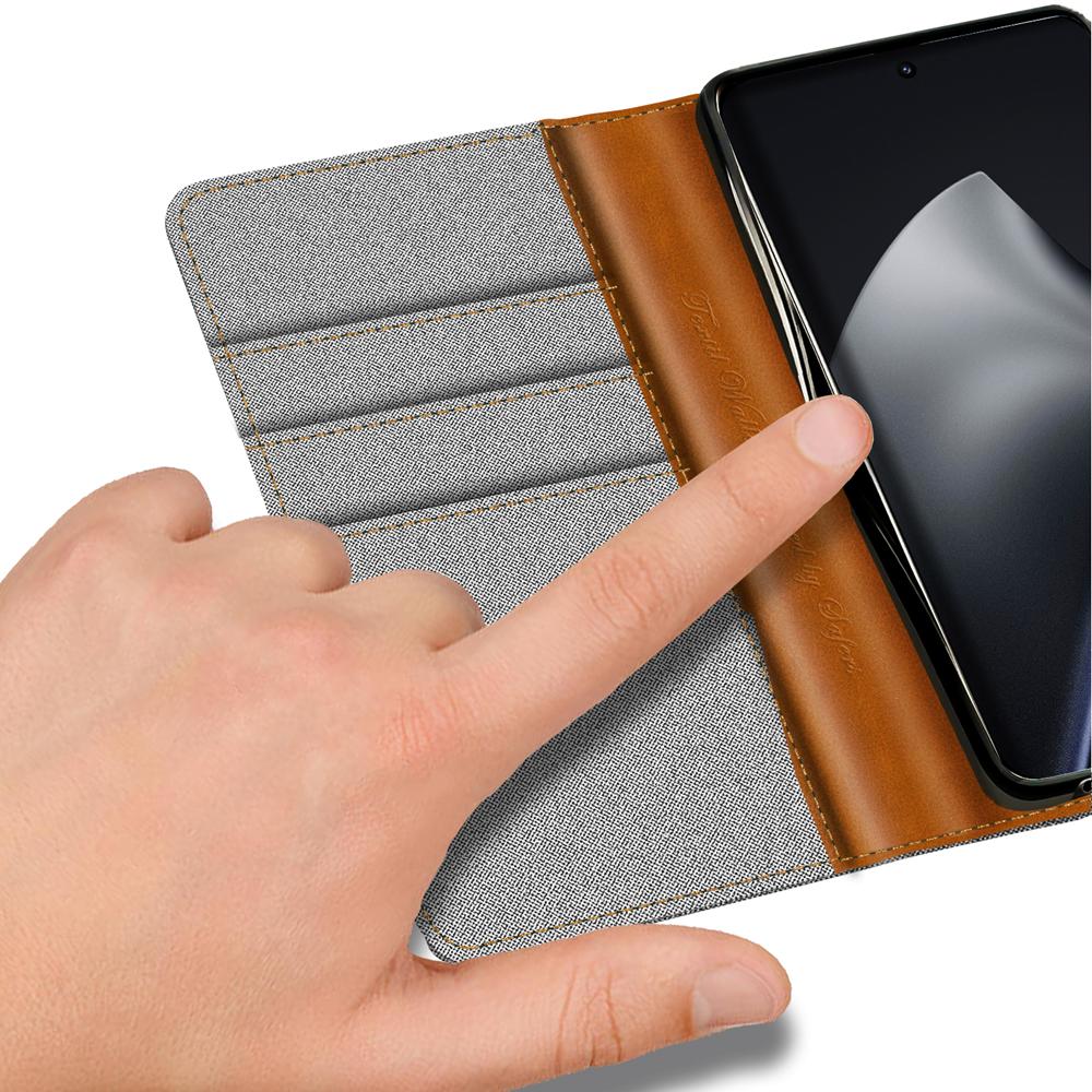 Textil Wallet für Xiaomi 15T Pro in Grau
