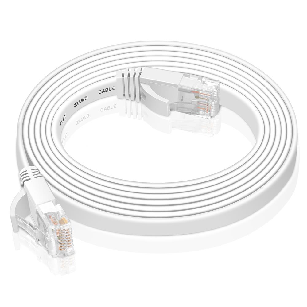 Patch FLAT Kabel Cat6 - PC-Flat-600A - 8M in Weiss