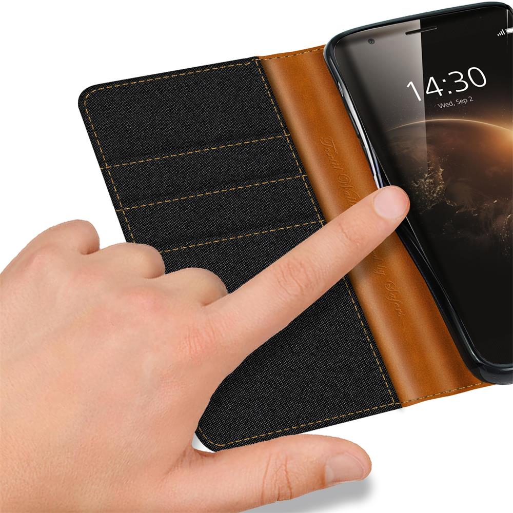 Textil Wallet für Huawei G8 in Schwarz