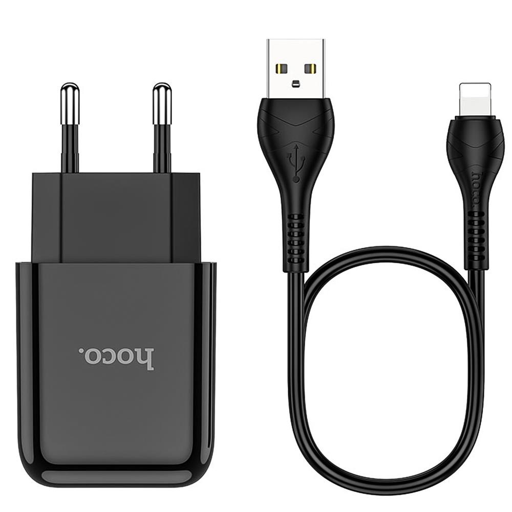 Netz-Ladegerät Hoco - N2 Lightning in Schwarz