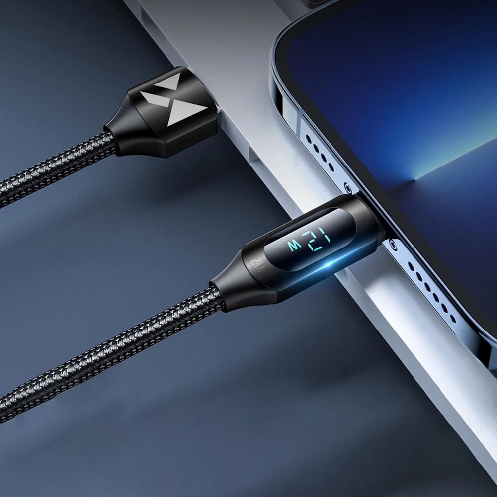 Wozinsky Display Ladekabel USB-A / Lightning 1M in Schwarz