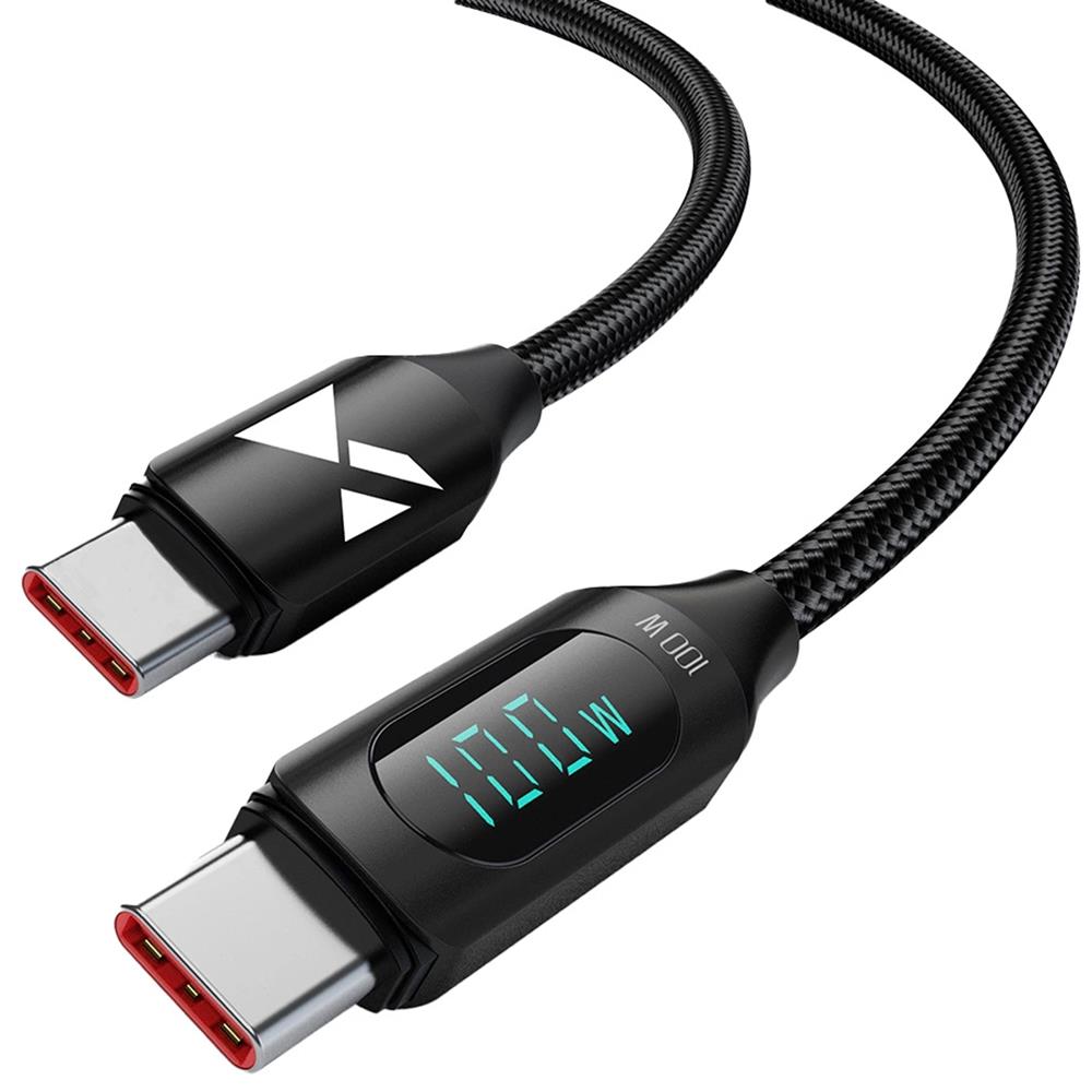 Wozinsky Display Ladekabel Type C / Type C 1M in Schwarz