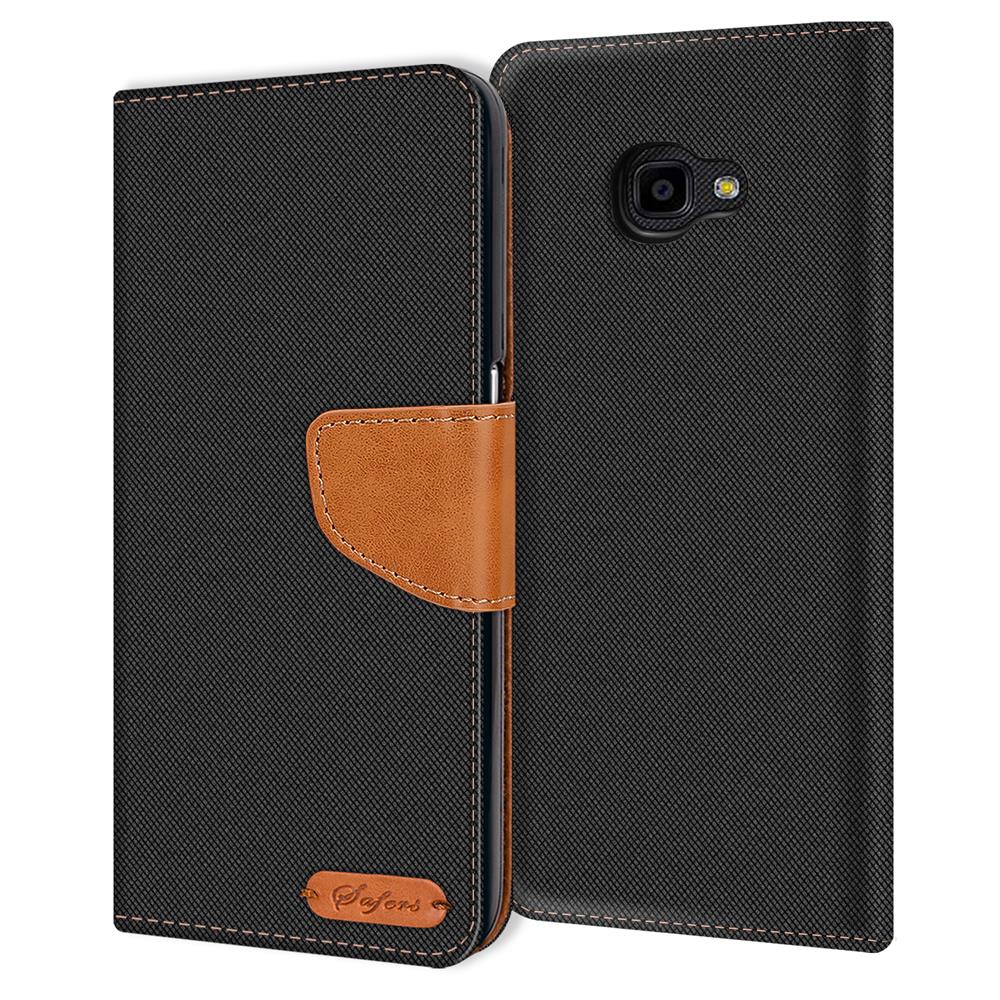 Textil Wallet für Samsung Galaxy XCover 4 in Schwarz