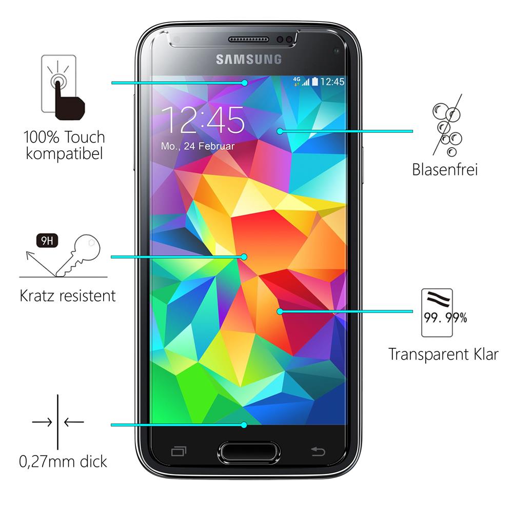Glas 2in1 für Samsung Galaxy S5 Mini