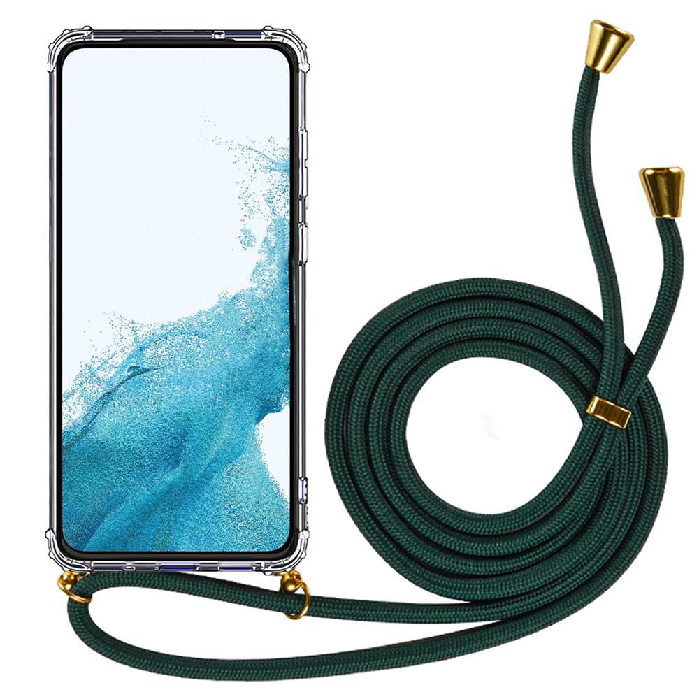 Connect Case für Apple iPhone 11 in Gold, Kette in Grün Connect Case für Samsung Galaxy S9 Plus in Gold, Kette in Grün