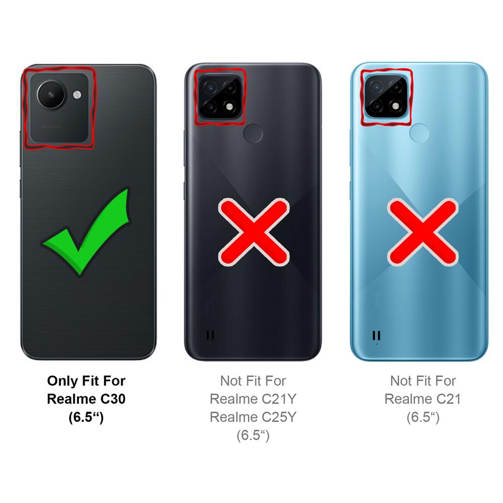 Basic Wallet für Realme C30 in Schwarz