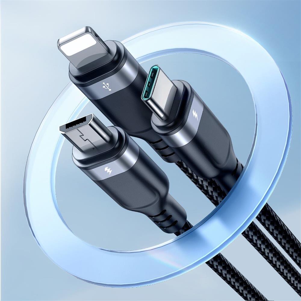 Joyroom USB Kabel - 3in1 - USB - 30CM in Schwarz