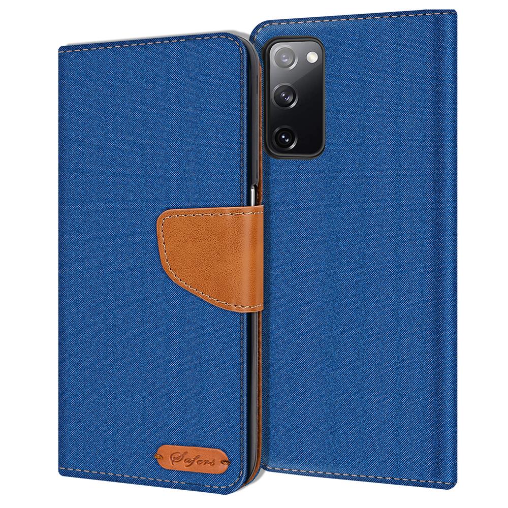 Textil Wallet für Samsung Galaxy S20 FE in Blau