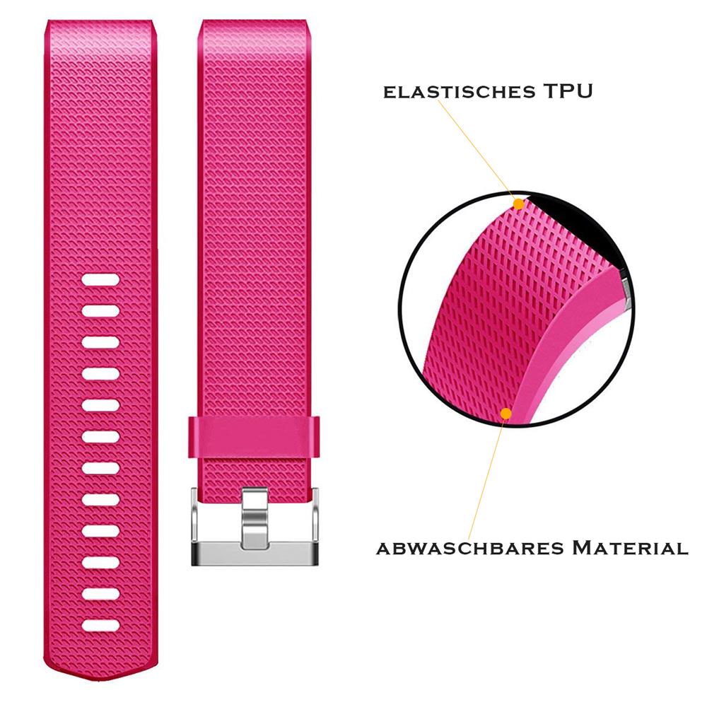 Fitnessarmband TPU für Fitbit Charge 2 - Größe S in Pink