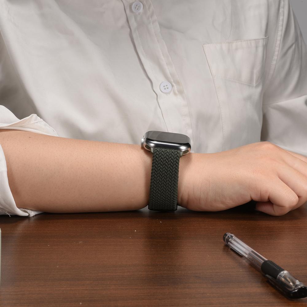 Loop Nylonarmband für Apple Watch 1-11/SE1-3/Ultra1-3 - 42/44/45/49mm in Waldgrün - Universal