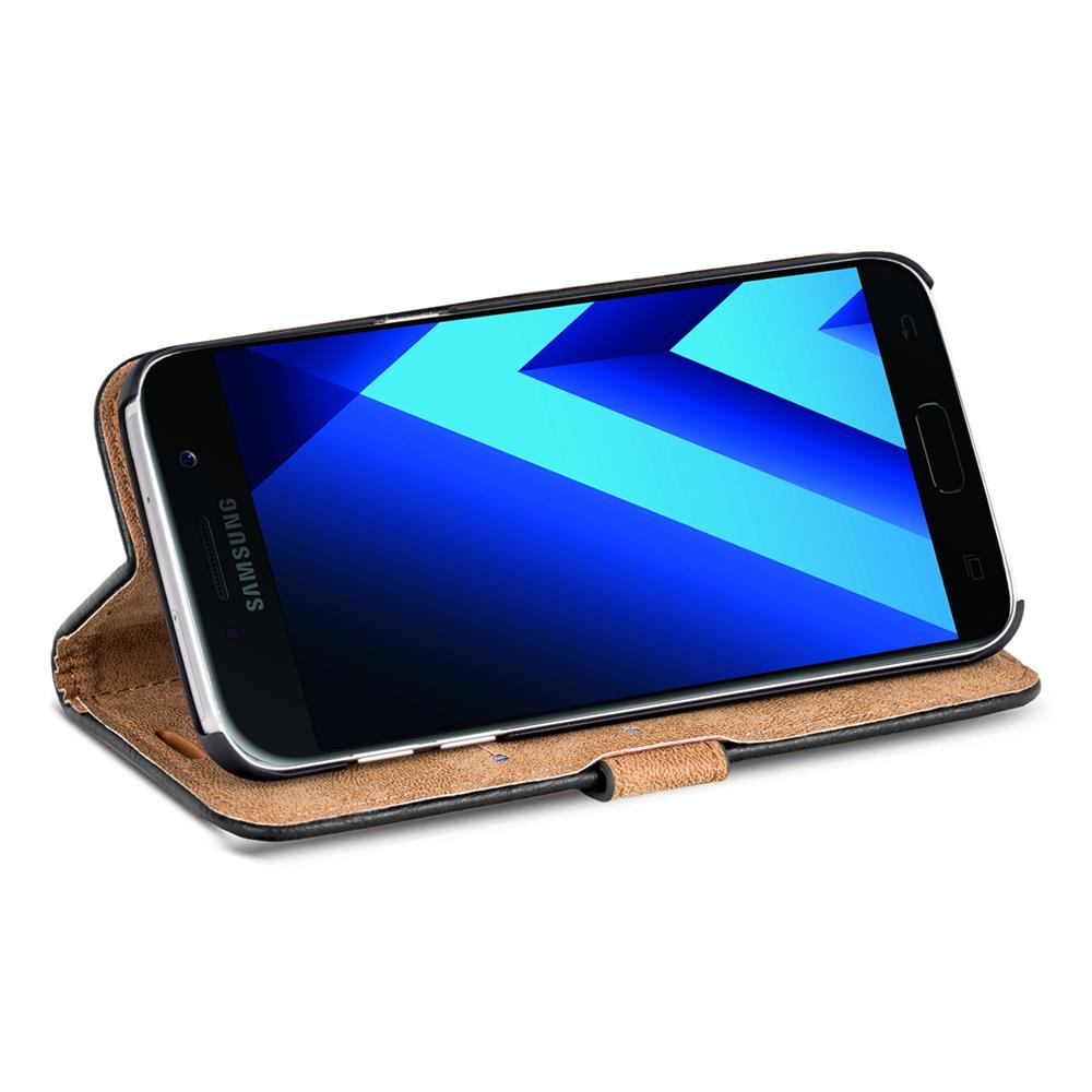 Retro Wallet für Samsung Galaxy A3 2017 (A320) in Schwarz
