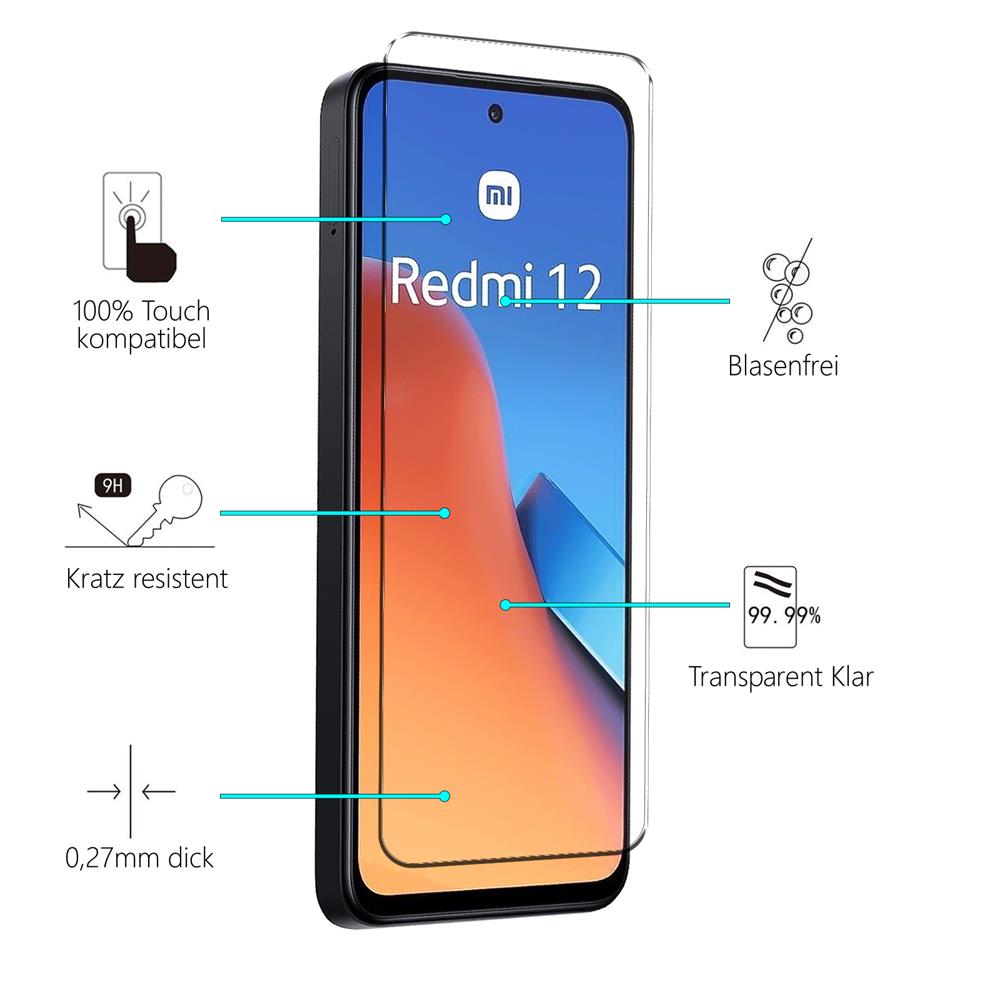 4in1 Glas Set für Xiaomi Redmi 12