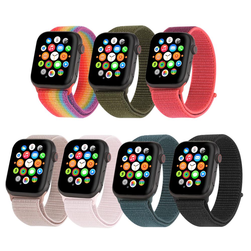 Fitnessarmband Nylon für Apple Watch 1-9 - 42/44/45 in Schwarz