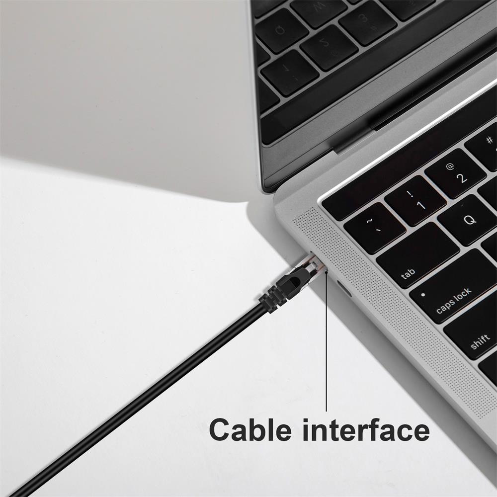 Patch RUND Kabel Cat6 - PC-600A - 8M in Schwarz