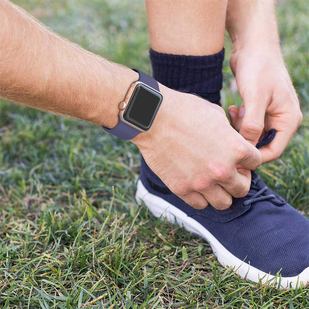 Fitnessarmband TPU für Apple Watch 1-9 - 42/44/45 - Gr. S in Grau