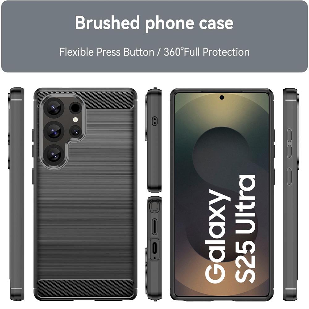 Carbon Brush TPU für Samsung Galaxy S25 Ultra in Schwarz
