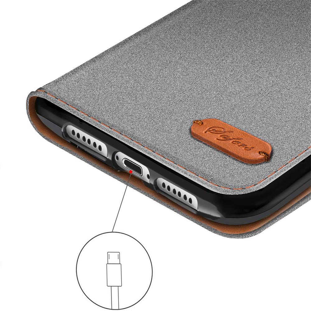 Textil Wallet für Apple iPhone XS Max in Grau