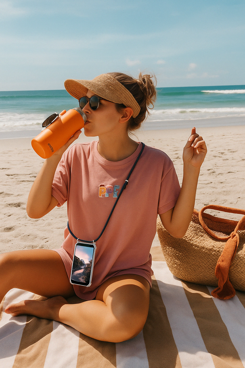 Junge Frau am Strand relaxend