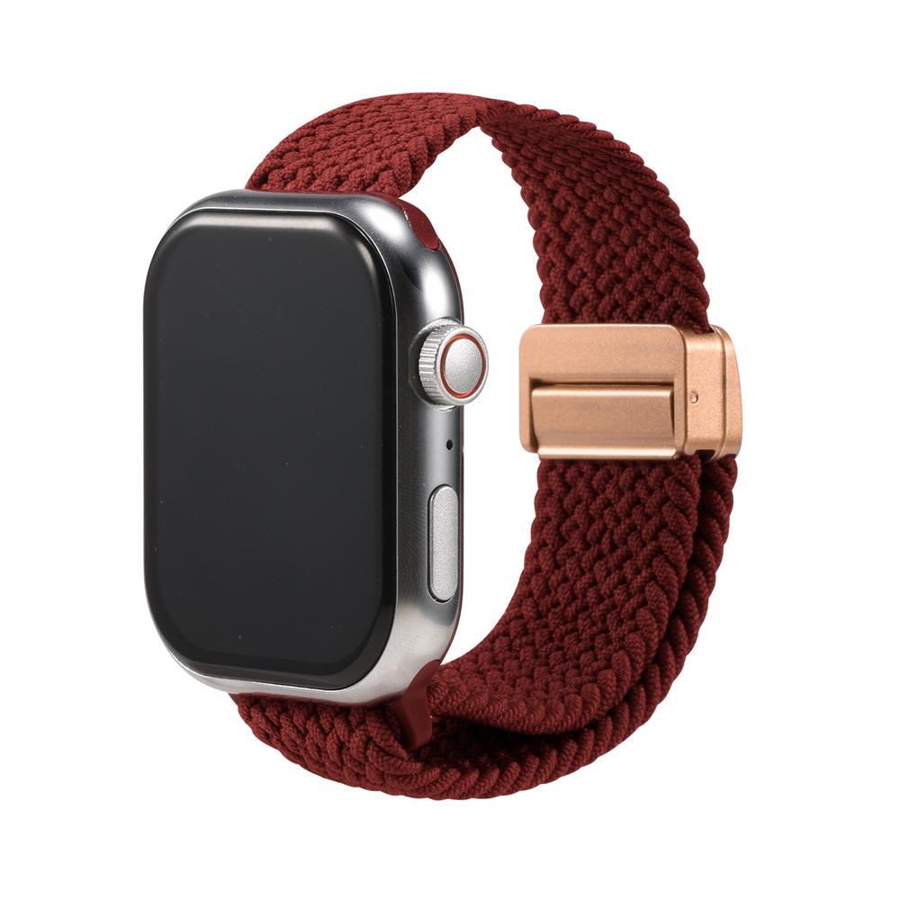 Loop Nylonarmband für Apple Watch 1-11/SE1-3/Ultra1-3 - 42/44/45/49mm in Weinrot - Universal