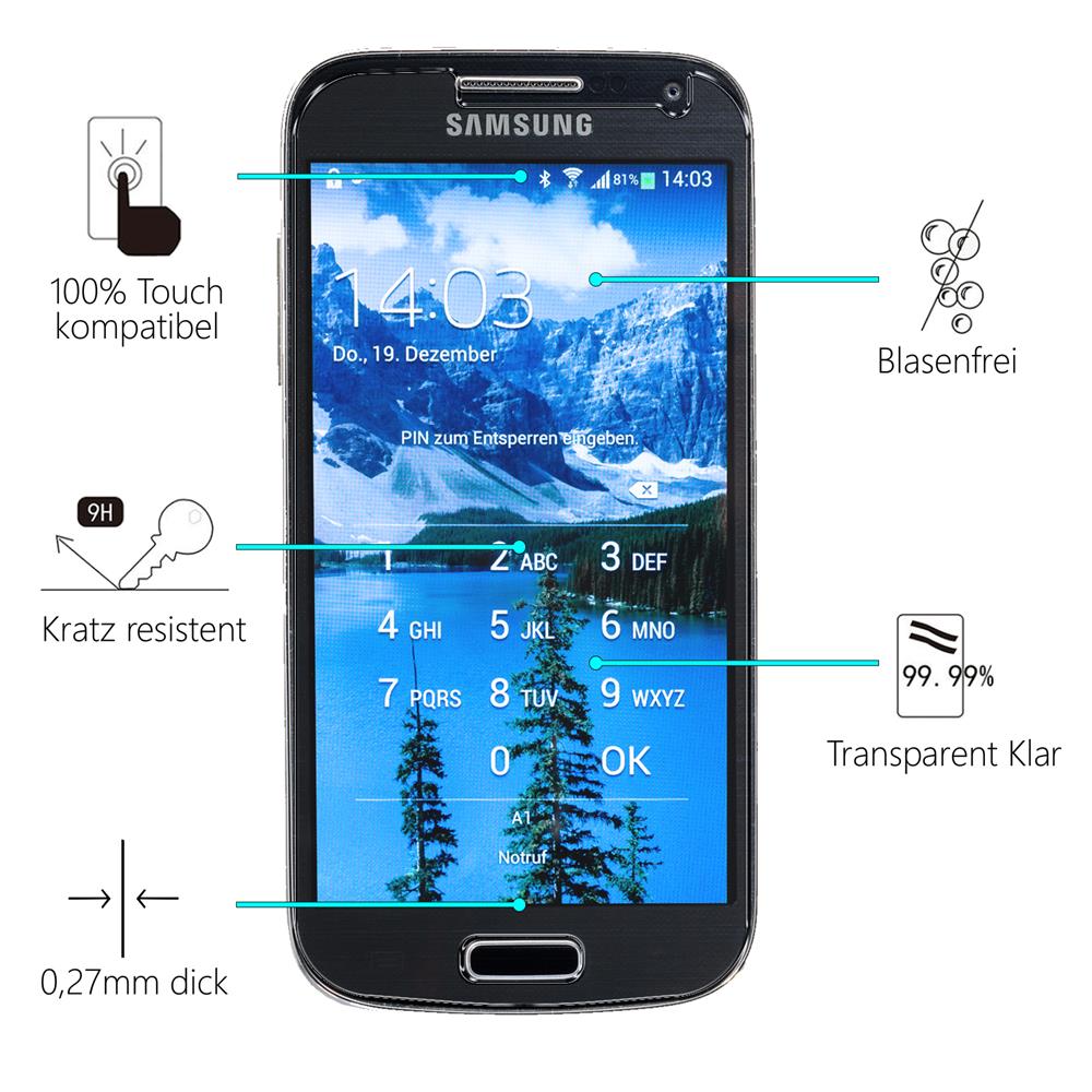 Glas 2in1 für Samsung Galaxy S4