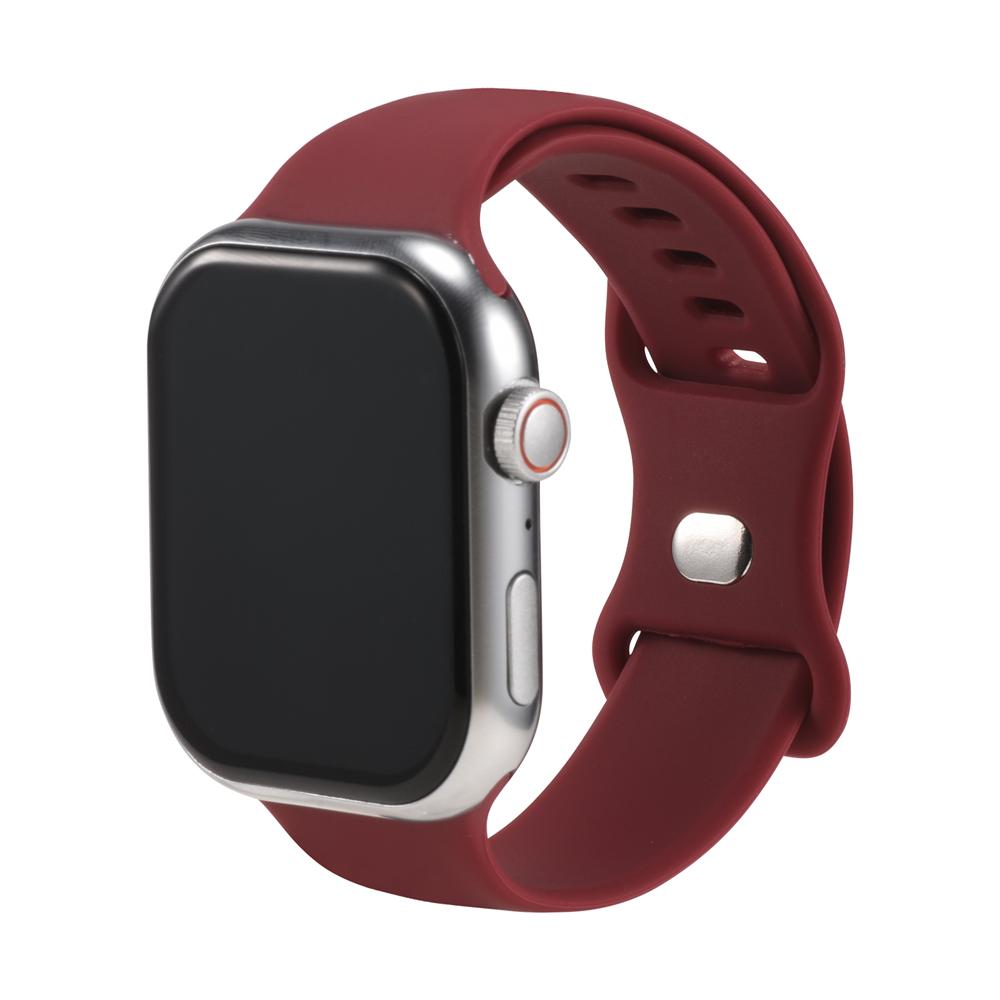 Silikonarmband Butterfly Apple Watch 1-11/SE1-3/Ultra1-3 - 42/44/45/49mm in Weinrot - Größe L
