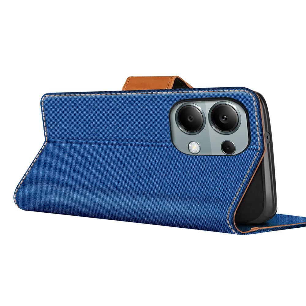 Textil Wallet für Xiaomi Redmi Note 13 Pro 4G in Blau