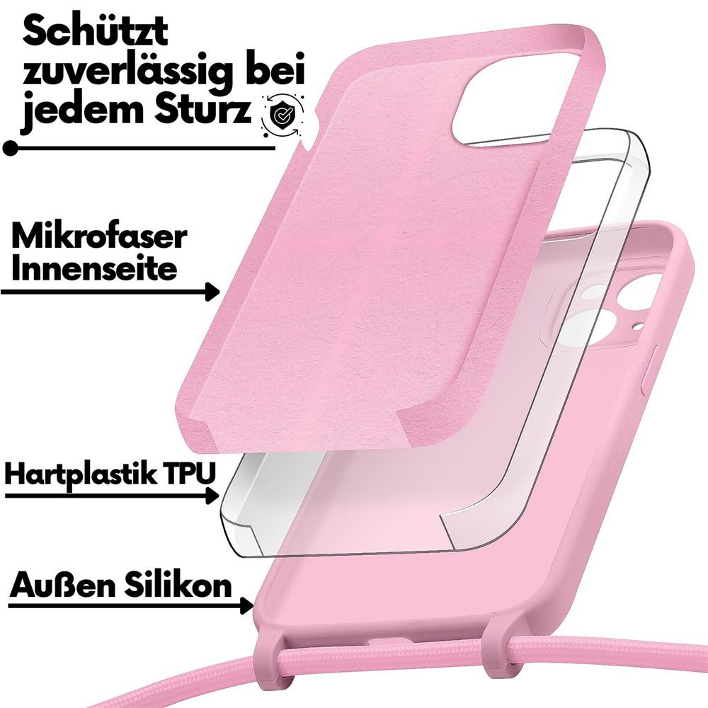 Connect Case Colour inkl. Kette für Apple iPhone 7 / 8 / SE 2 / SE 3 in Rosa
