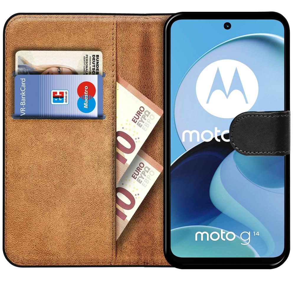 Basic Wallet für Motorola Moto G14 in Schwarz