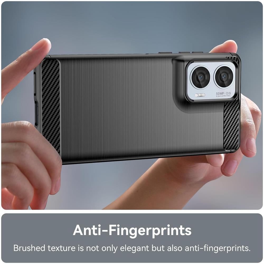 Carbon Brush TPU für Motorola Edge 50 Fusion in Schwarz