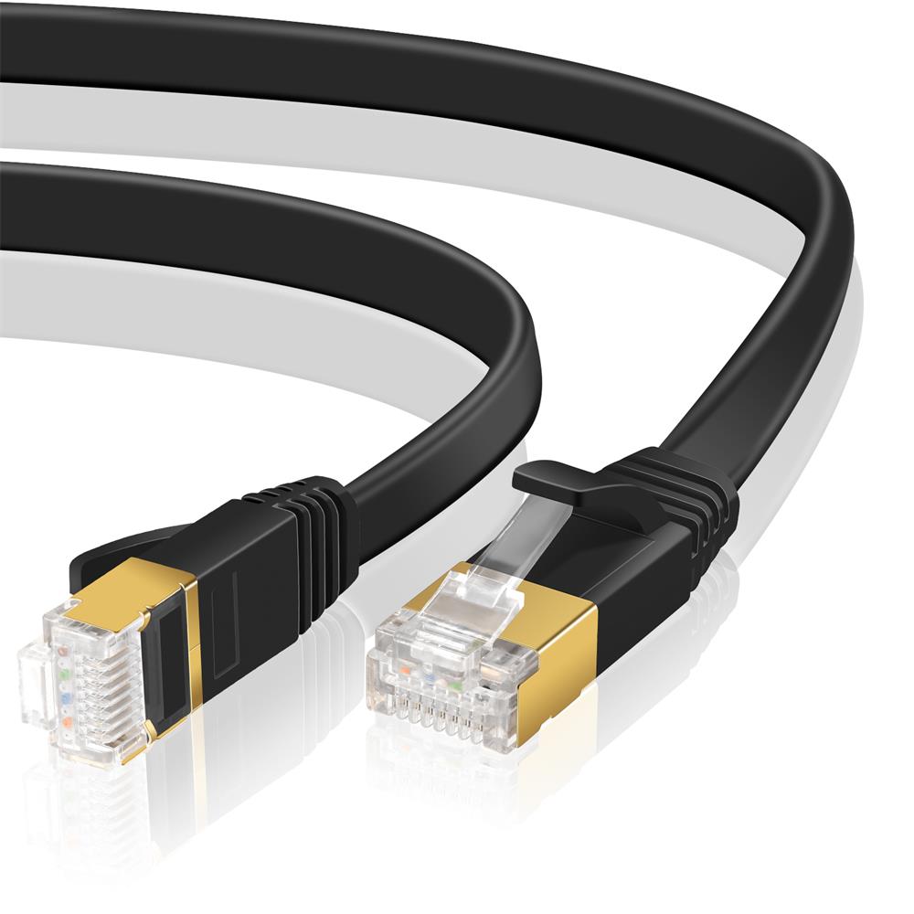 Patch FLAT Kabel Cat7 - PC-Flat-700A - 8M in Schwarz