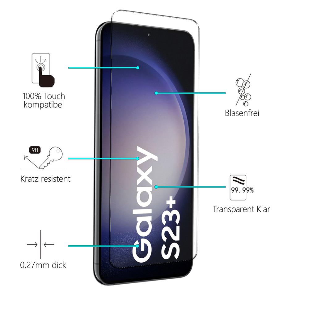 4in1 Glas Set für Samsung Galaxy S23 Plus