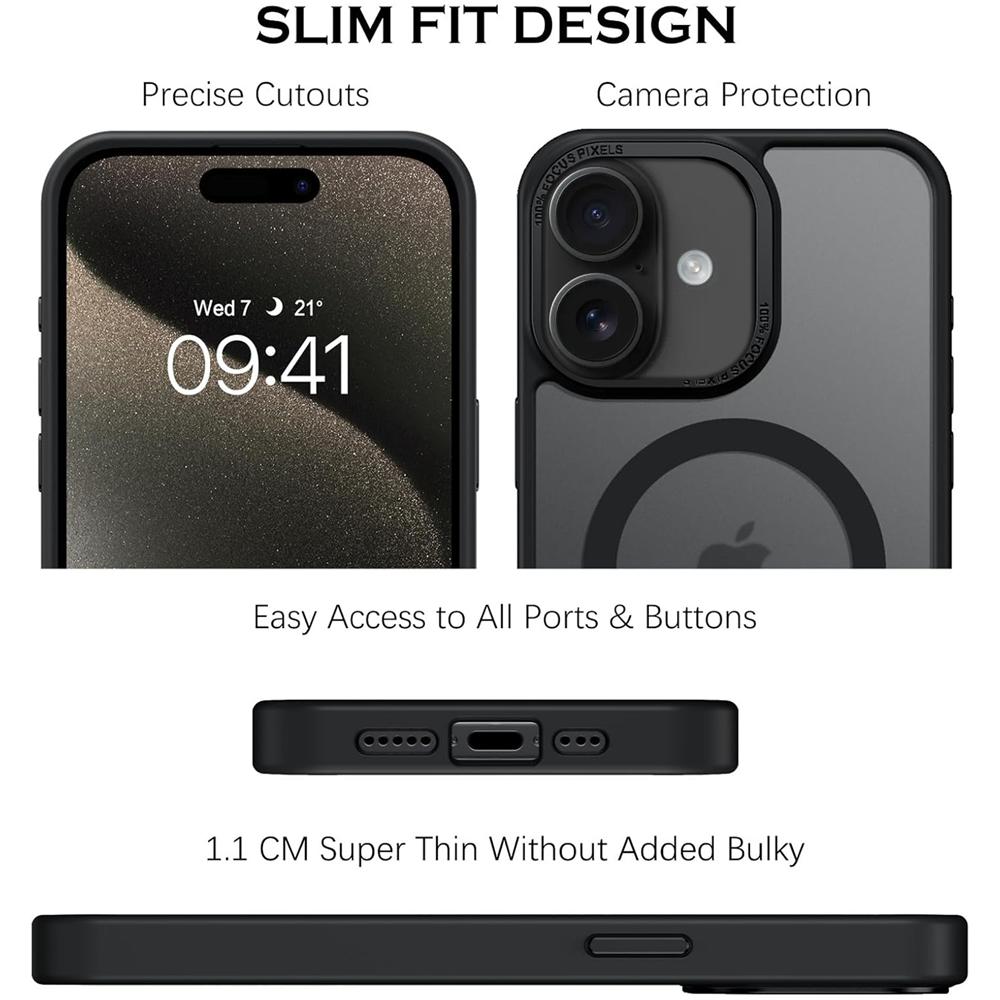 Frame Case für Apple iPhone 16 in Schwarz