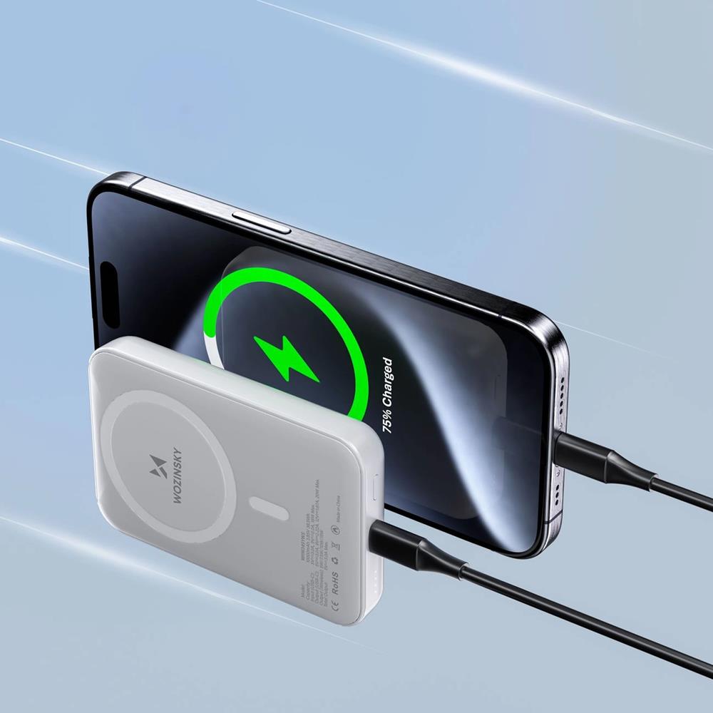 Power Bank - Wozinsky - MagSafe WRW349Y - 10000 mAh in Weiss Power Bank - Wozinsky - MagSafe WRW349Y - 10000 mAh in Weiss