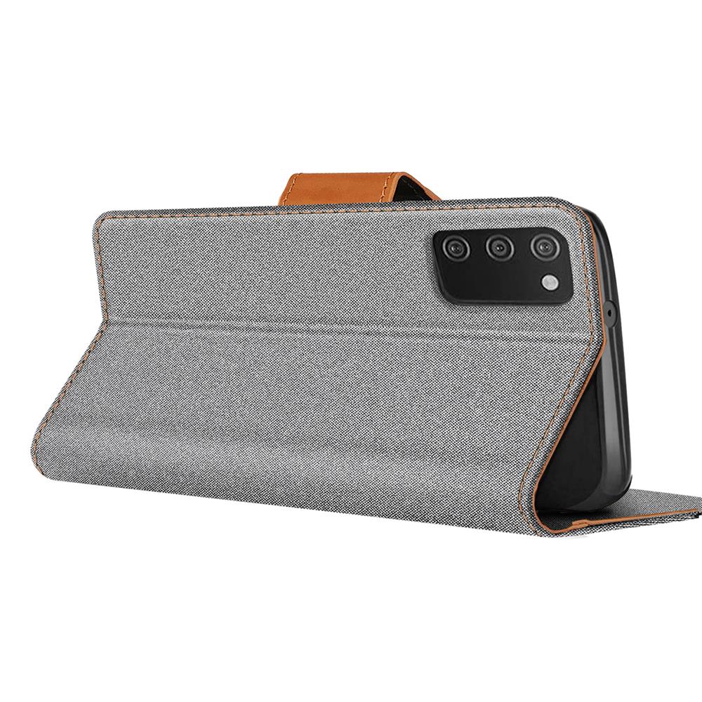 Textil Wallet für Samsung Galaxy A03s in Grau