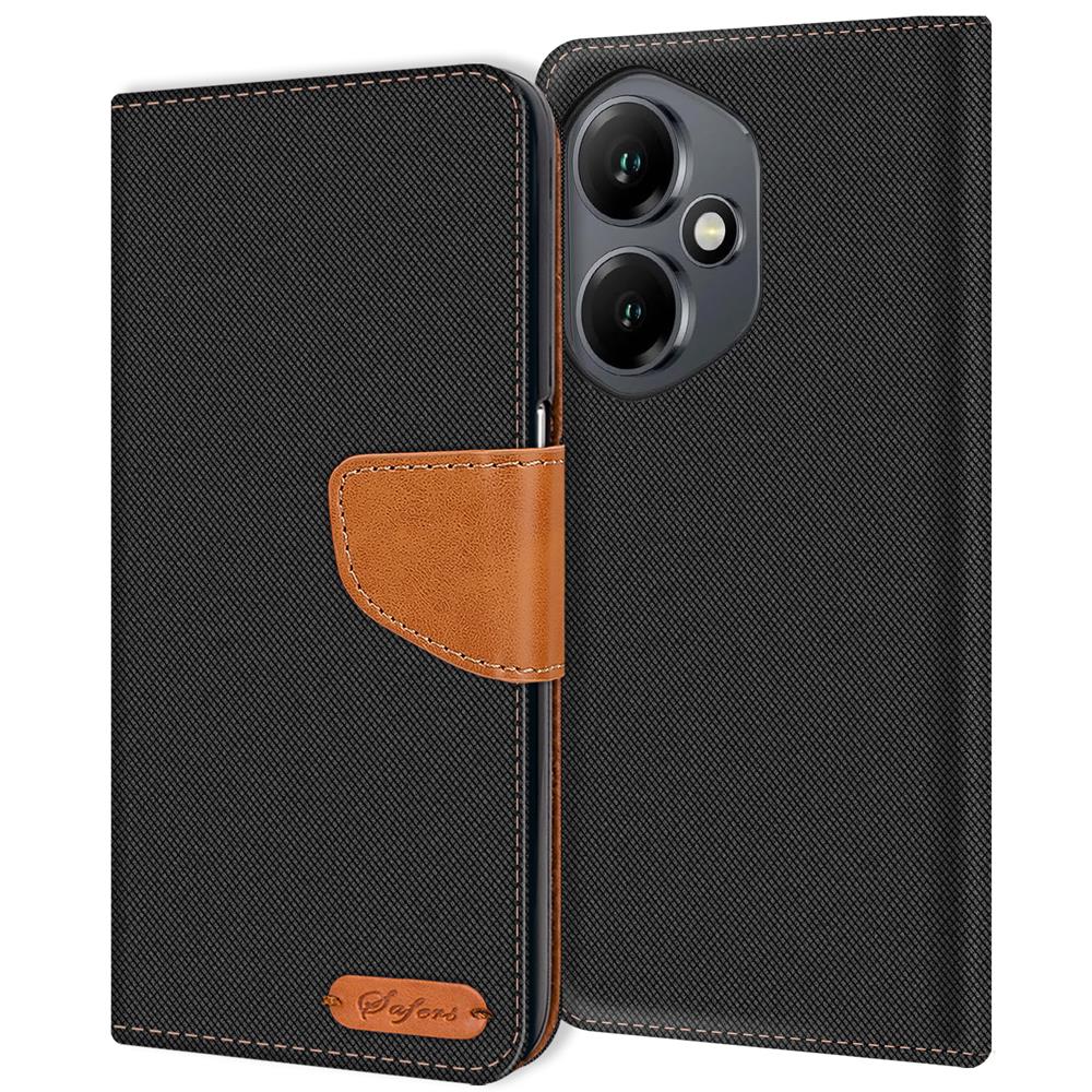 Textil Wallet für Honor 400 in Schwarz