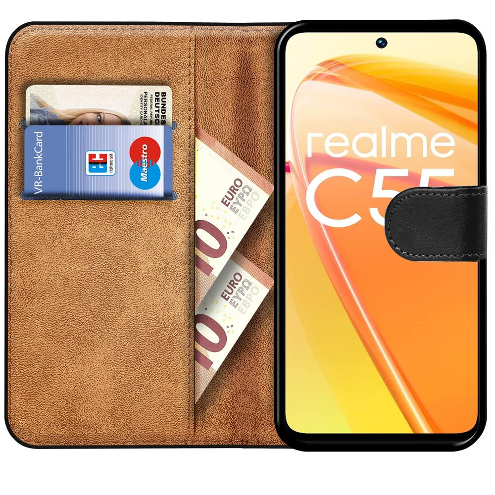 Basic Wallet für Realme C55 in Schwarz
