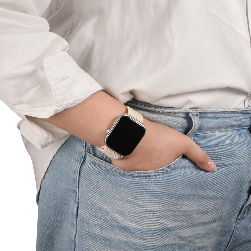 Loop Nylonarmband für Apple Watch 1-11/SE1-3/Ultra1-3 - 42/44/45/49mm in Perlbeige - Universal