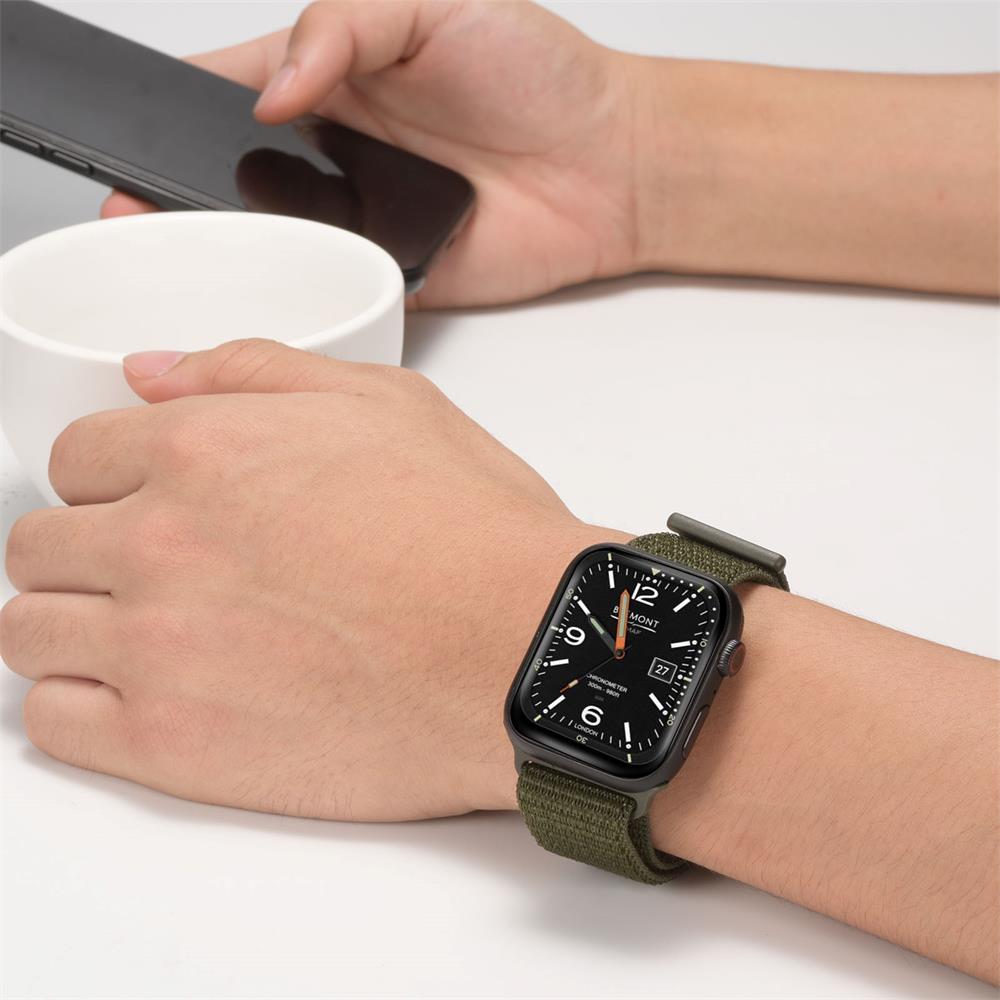Fitnessarmband Nylon für Apple Watch 1-9 - 42/44/45 in Dunkelgrün