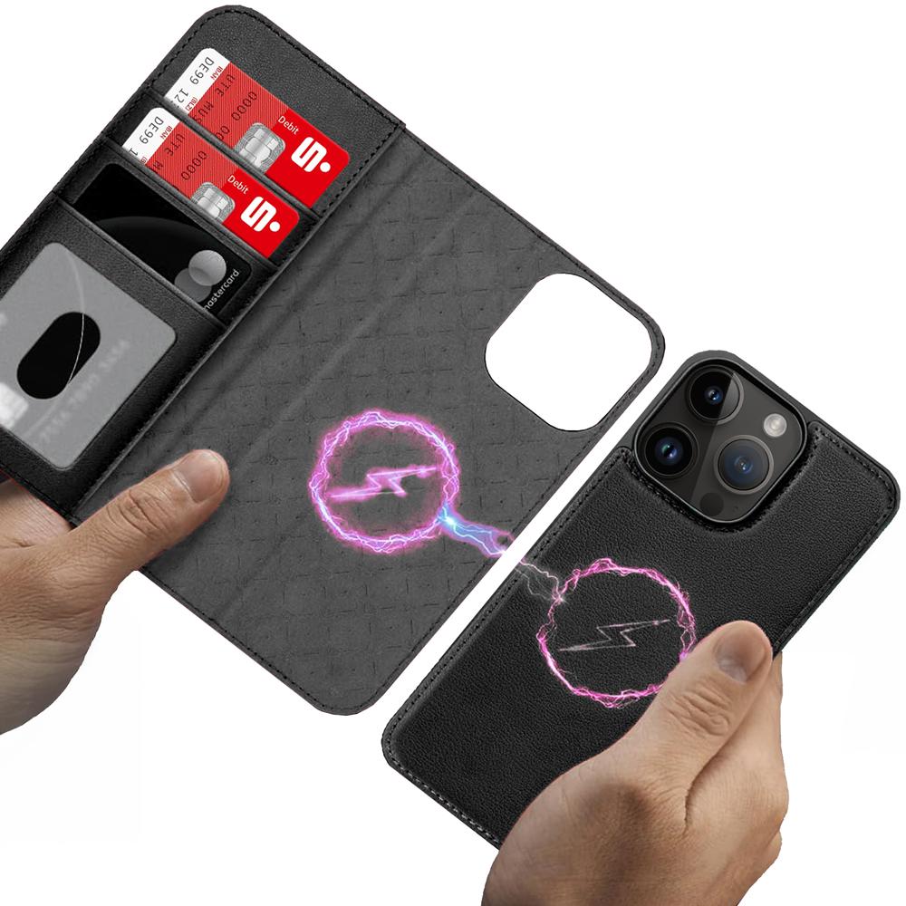 Magnetic Wallet für Apple iPhone 16 Pro Max in Schwarz