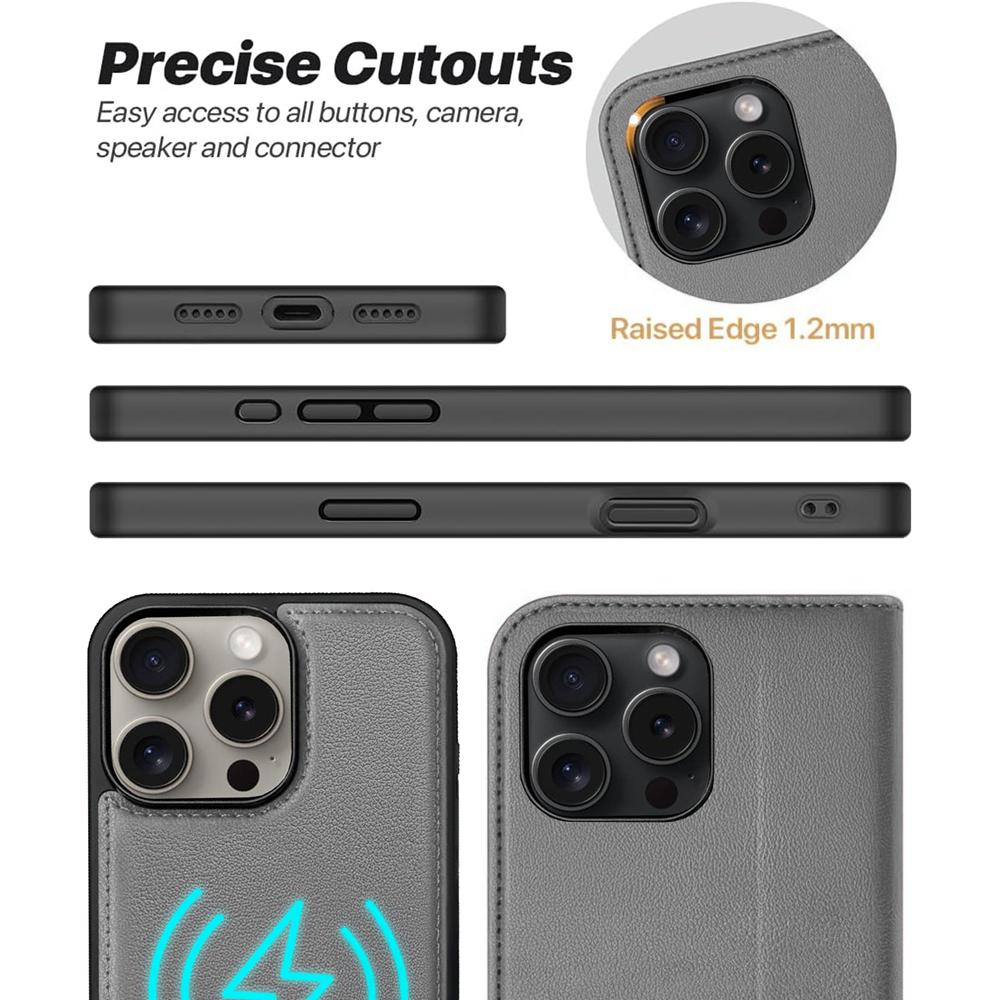 Magnetic Wallet für Apple iPhone 16 Pro Max in Grau