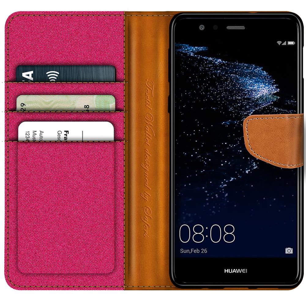 Textil Wallet für Huawei P10 Lite in Pink
