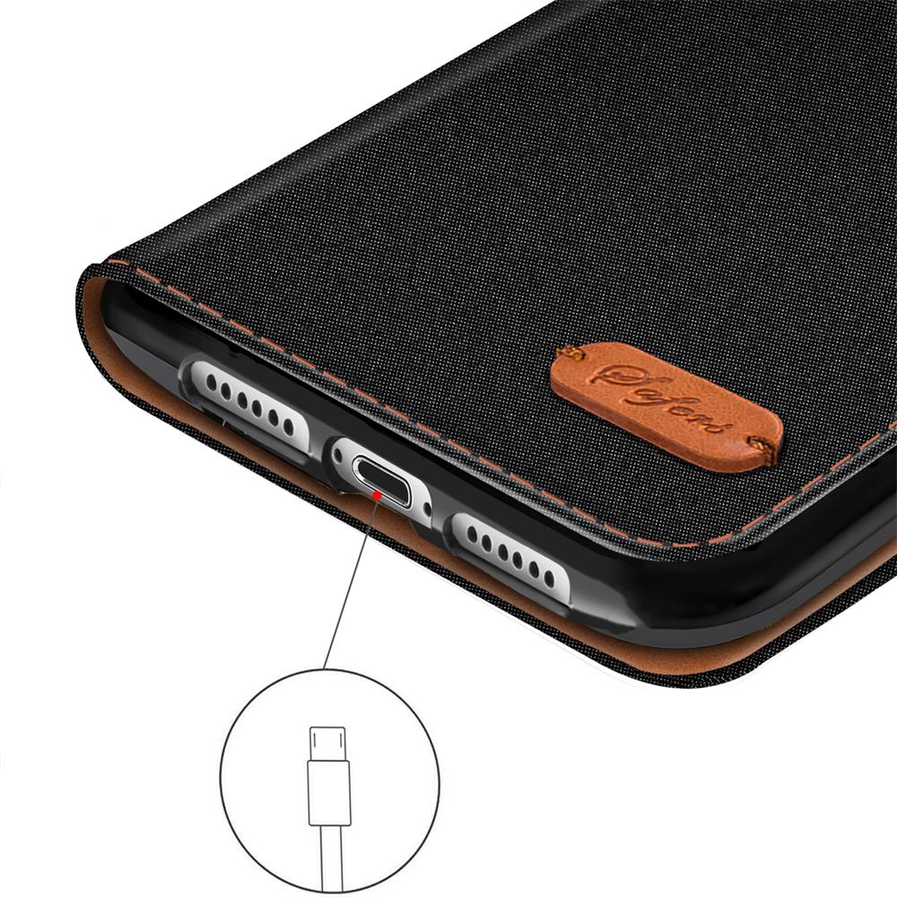 Textil Wallet für Apple iPhone 15 Pro Max in Schwarz