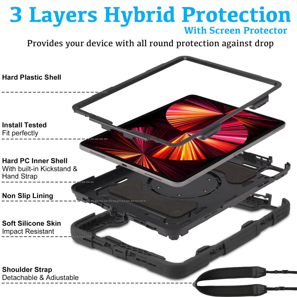 Armor Case für Apple iPad Pro 11 2018/2020/2021 in Schwarz