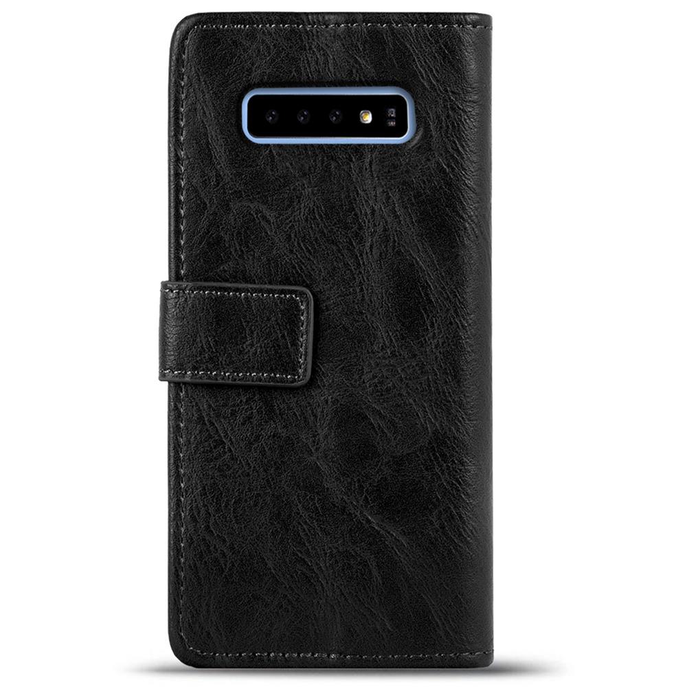 Retro Wallet für Samsung Galaxy S10e in Schwarz
