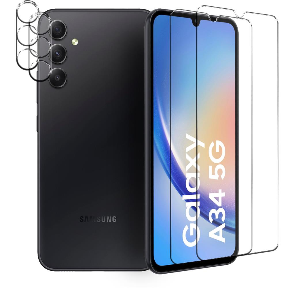 4in1 Glas Set für Samsung Galaxy A34 5G