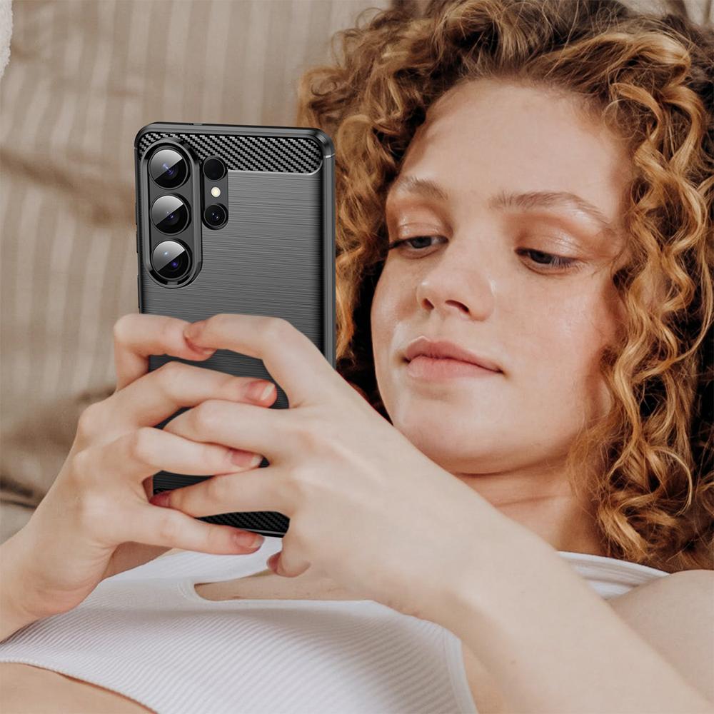 Carbon Brush TPU für Samsung Galaxy S26 Ultra in Schwarz