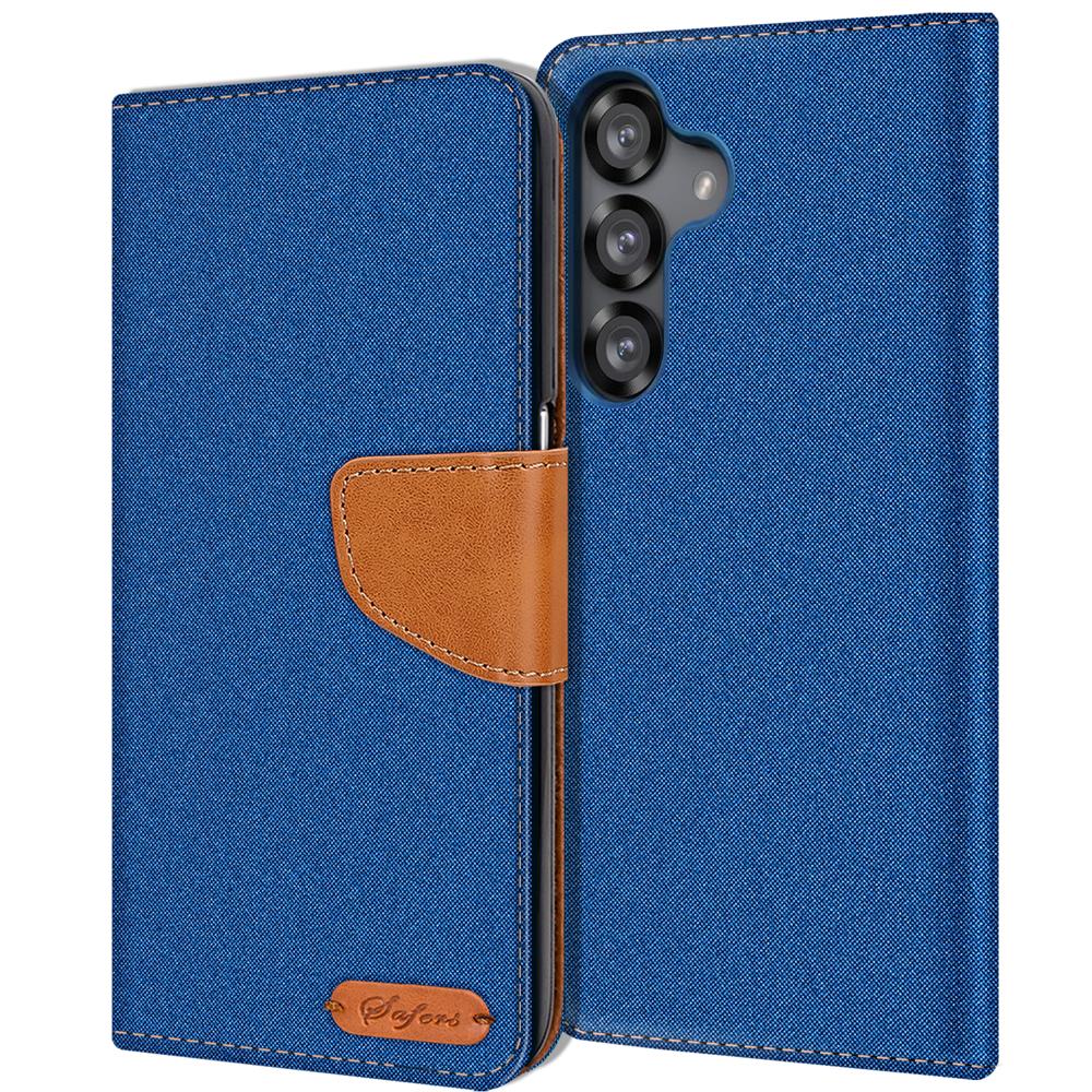 Textil Wallet für Samsung Galaxy S26 Plus in Blau